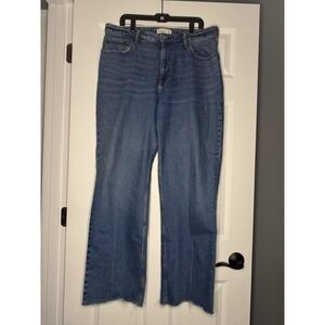 Abercrombie Curve Love The 90's Relaxed Denim Jean High Rise 16 Long Medium Wash